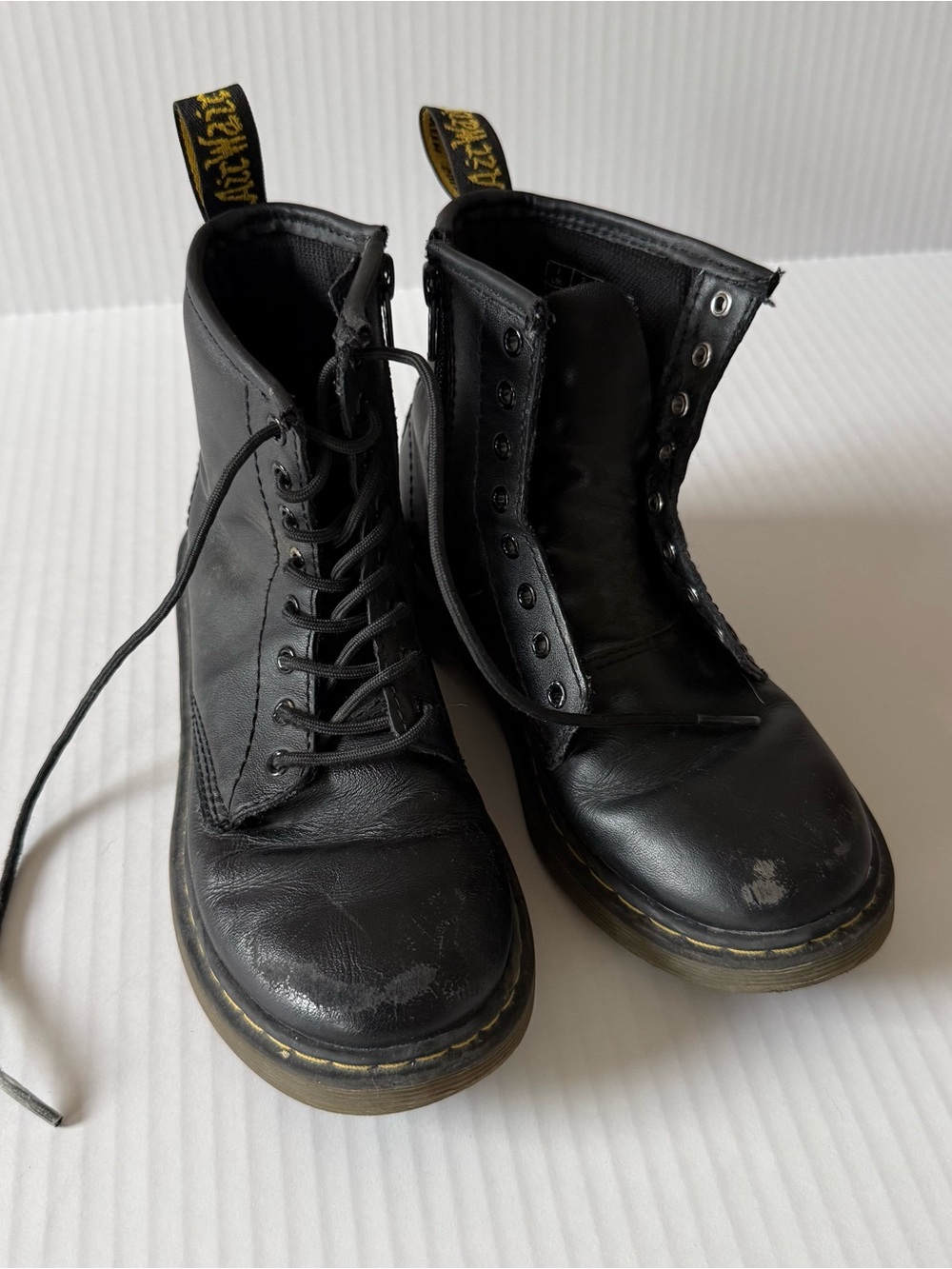 Dr. Martens Black Youth Lace-Up Combat Boots - Delaney